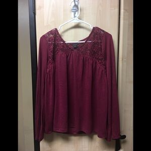 Joe Boxer Bell Sleeve Lace Panel Top